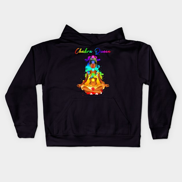 Chakra Queen Reiki Zen Meditation Spiritual Design Kids Hoodie by Chakra Shine